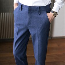 A102秋冬加厚毛呢料男士长裤休闲裤-四色-增大到38码，男装休闲裤，电商A211