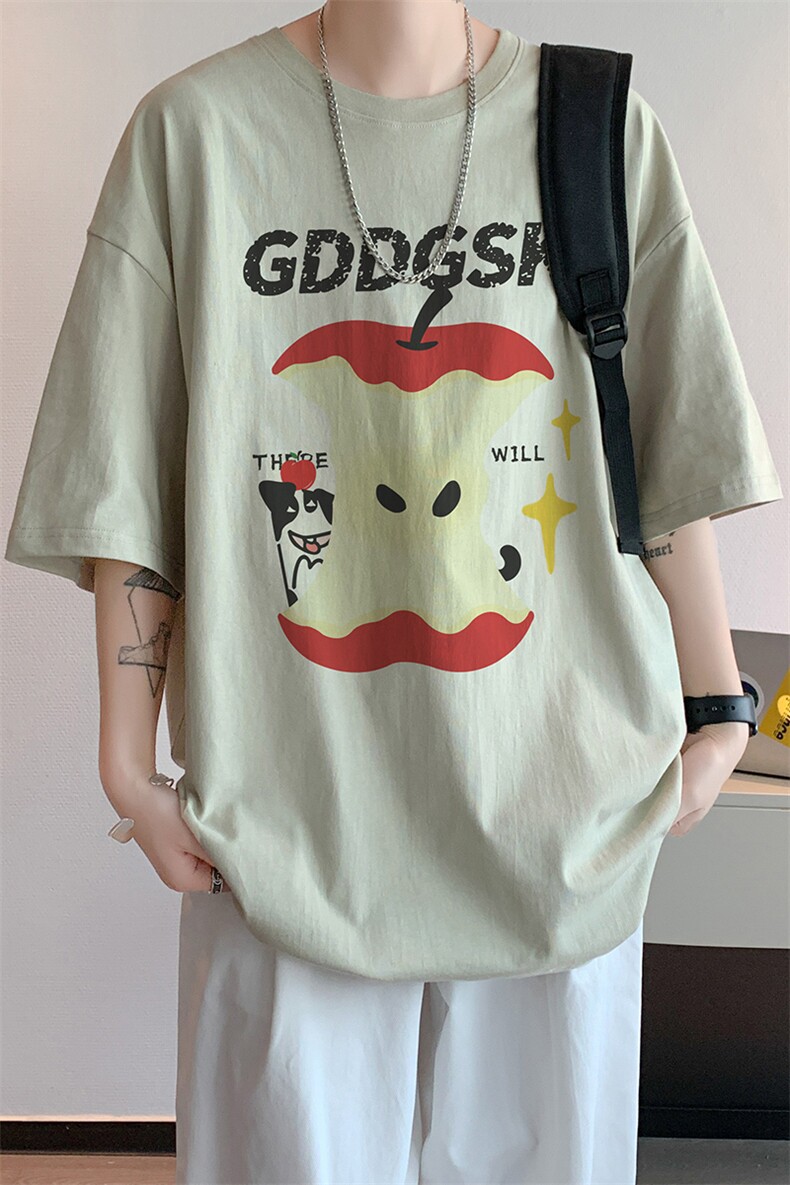 已注册/夏季内景趣味印花宽松短袖T恤男潮百搭体恤衫DT00593/P25,男装T恤,电商B316