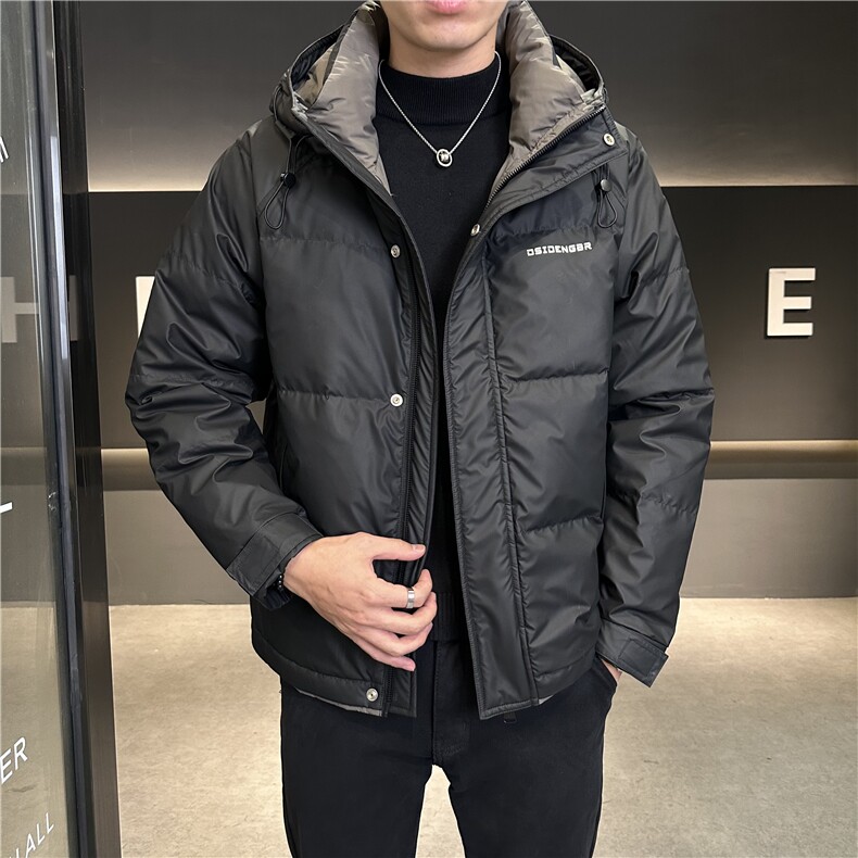 冬季新款高品质白鸭绒加厚连帽羽绒服防寒外套上衣男YR137P180图片