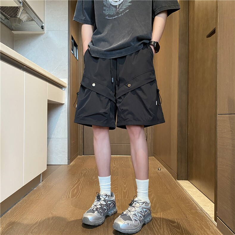 抖音品质夏季潮流百搭抽绳宽松速干短裤B315-K25789-特p30控58,男装休闲裤,电商B315