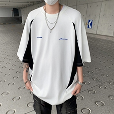 美式复古宽松圆领体恤2024夏季新款POLO衫短袖男现货T1768-P36，男装Polo衫，星座512-4