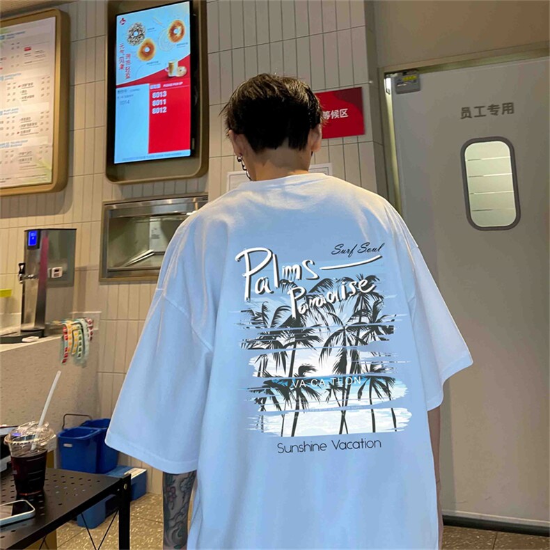 220g纯棉美式夏季短袖t恤男DT403-特批19控38,男装T恤,电商B370
