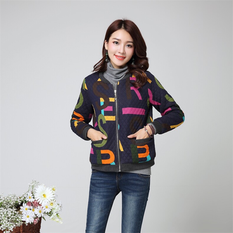 时尚字母印花棉服女短款加厚保暖外套冬季新款宽松显瘦棉衣,女装棉衣/棉服,丽影随形
