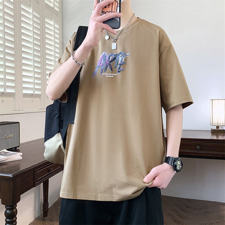 夏季男短袖t恤 高品质多工艺发泡印大码T恤衫HF8397-P34图片