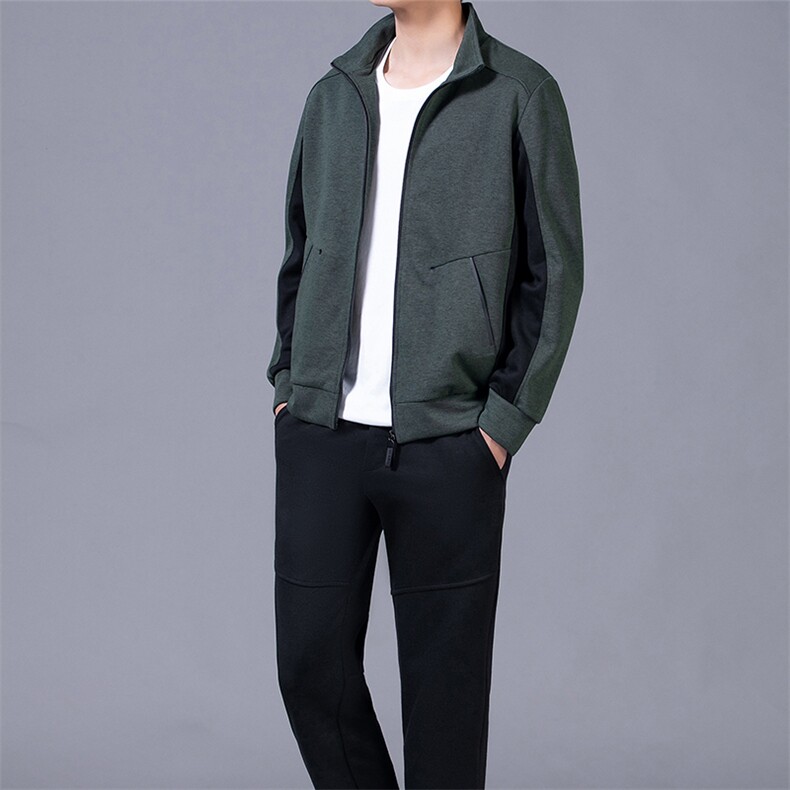 运动套装中年男士2023春季套头衫外套长裤卫裤休闲服装跑步两件套,男装休闲套装,电商B212（原钱塘6029）