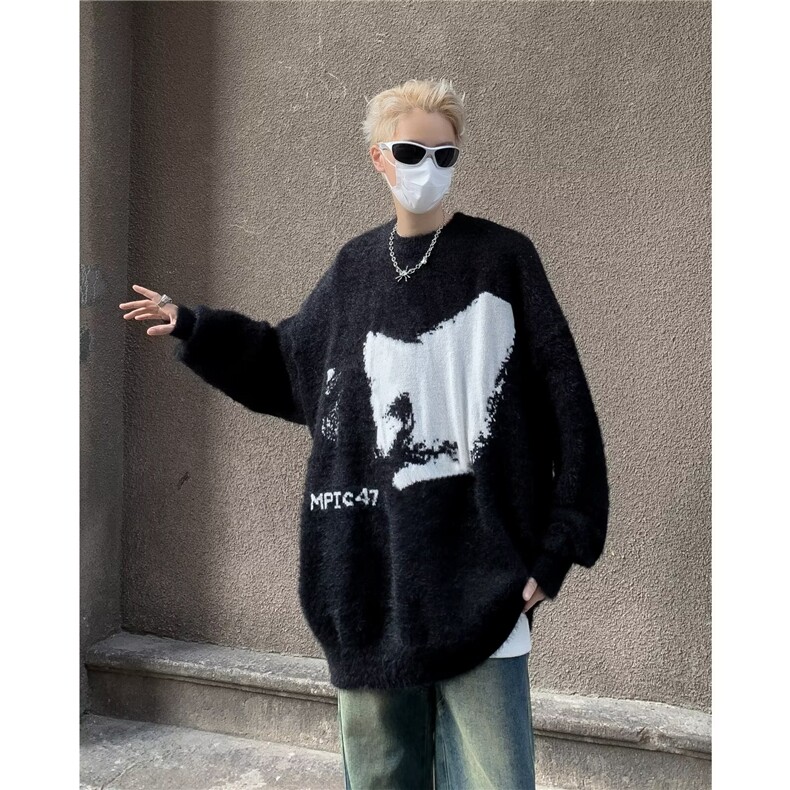 美式针织衫男韩版潮流提花帅气2024冬季新款ins毛衣MZ388-P55,男装针织衫/毛衣,星座412-3