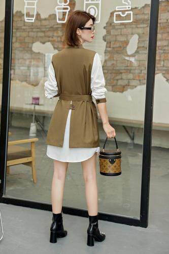 现货秋季新款拼接西装连衣裙，女装西装，依美依缘