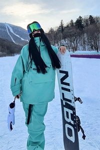 冬季时尚防水双板男女款连帽滑雪服衣裤套装M25+K1002J加绒-P248图片
