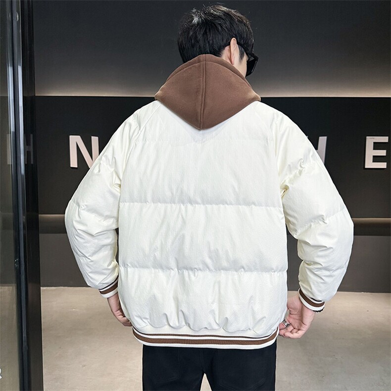 2025新款男士羽绒服假两件连帽外套可脱卸帽B240-Y8065-P215,男装羽绒服,电商B240