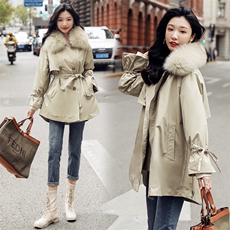 时尚保暖女士羽绒服冬季新款宽松收腰设计高品质白鸭绒填充可拆卸毛领显瘦百搭外套，女装羽绒服，阿舍尔精品