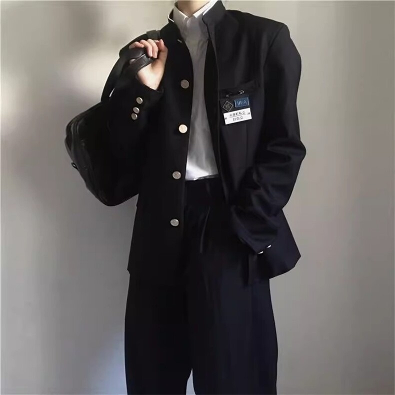 学院风西装外套男ins潮牌痞帅设计感中山装高级感日系复古制服,男装西服套装,星座601-1