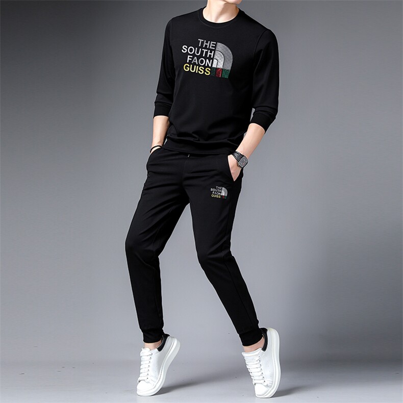 SA9602-2钱塘2020-2中青年男士圆领百搭冬季厚款时尚套装P140,男装休闲套装,钱塘207-2