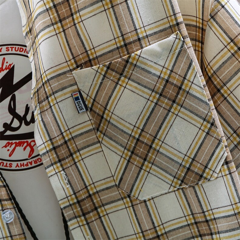 夏季条纹格子衬衫男休闲衬衣帅气青少年港风中袖上衣V601,男装衬衫,星座509