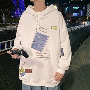 ！21春季新款男士连帽卫衣潮流印花学生春装外套WY310P40图片