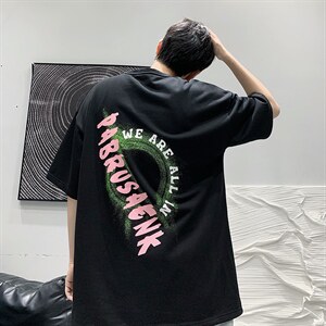 2025夏季 原创设计oversize港风宽松休闲T恤 B266-DX07-P30图片