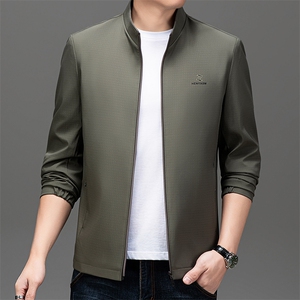春秋季外套男士上衣中年男款2024新款春季衣服中年纯色百搭休闲图片