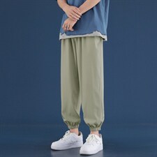 2023夏薄款休闲裤男士冰丝新款韩版潮流九分长裤子2027-特批20，男装休闲裤，星座718-1