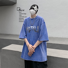 创意字母个性印花美式复古水洗做旧高克重短袖T恤B239-1179-P38，男装T恤，星座514-2(原B239)