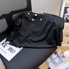 潮牌痞帅炸街t恤男ins潮流美式金属环扣短袖夏小众半袖ST571-P46，男装T恤，星座412-2