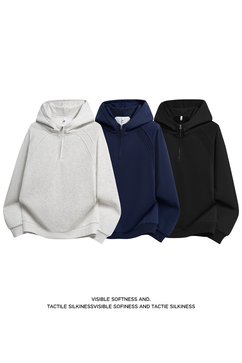 秋冬纯色设计感半拉链连帽卫衣休闲百搭XZ302B-1-VE55190-P58,男装卫衣,星座302B-1