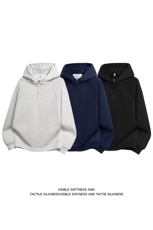 秋冬纯色设计感半拉链连帽卫衣休闲百搭XZ302B-1-VE55190-P58，男装卫衣，星座302B-1
