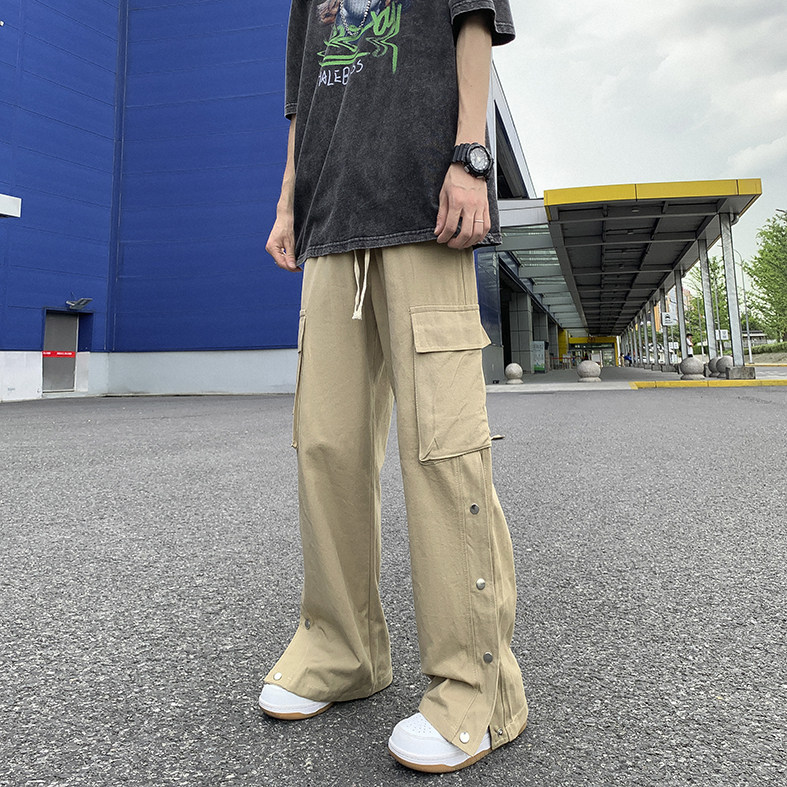 工装裤男春夏ins潮牌直筒春秋机能宽松男女生休闲裤K07131-P43,男装休闲裤,星座308B-1