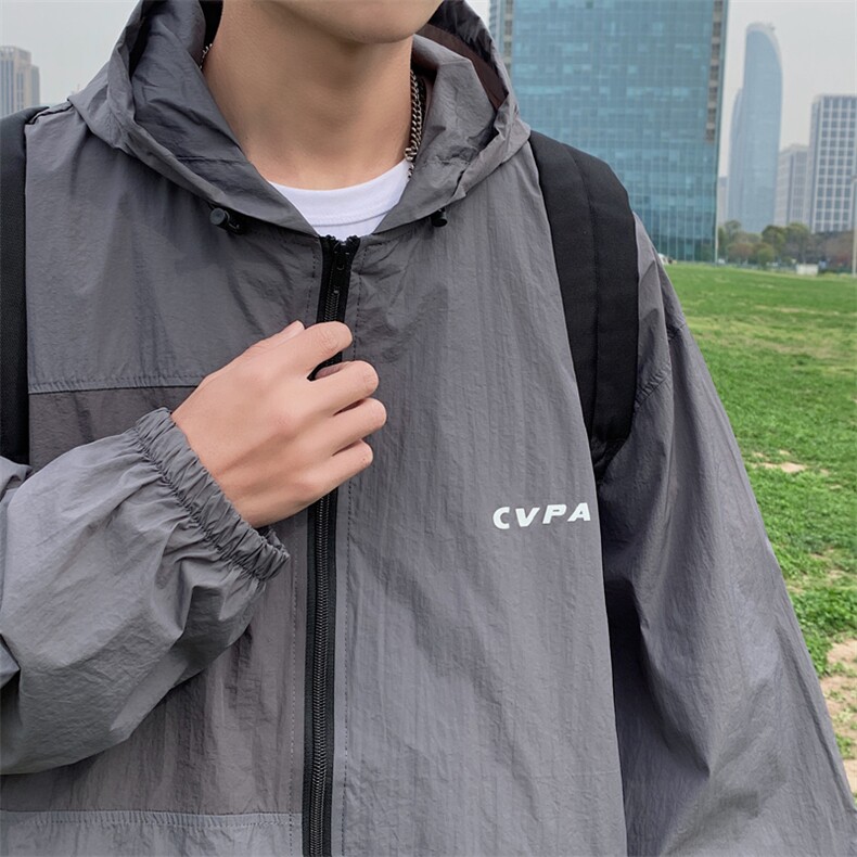 防晒外套男韩版潮流连帽痞帅气2026夏季新款ins宽松上衣W4785-P41，男装防晒衣，星座412