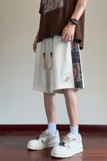 短裤男夏季美式复古拼接五分裤潮牌宽松大码XZ102B-1DK2410P30，男装牛仔裤，星座102B-1