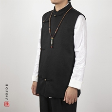 春装新款立领斜襟男士唐装马甲MJ76P95，男装民族服装，钱塘802