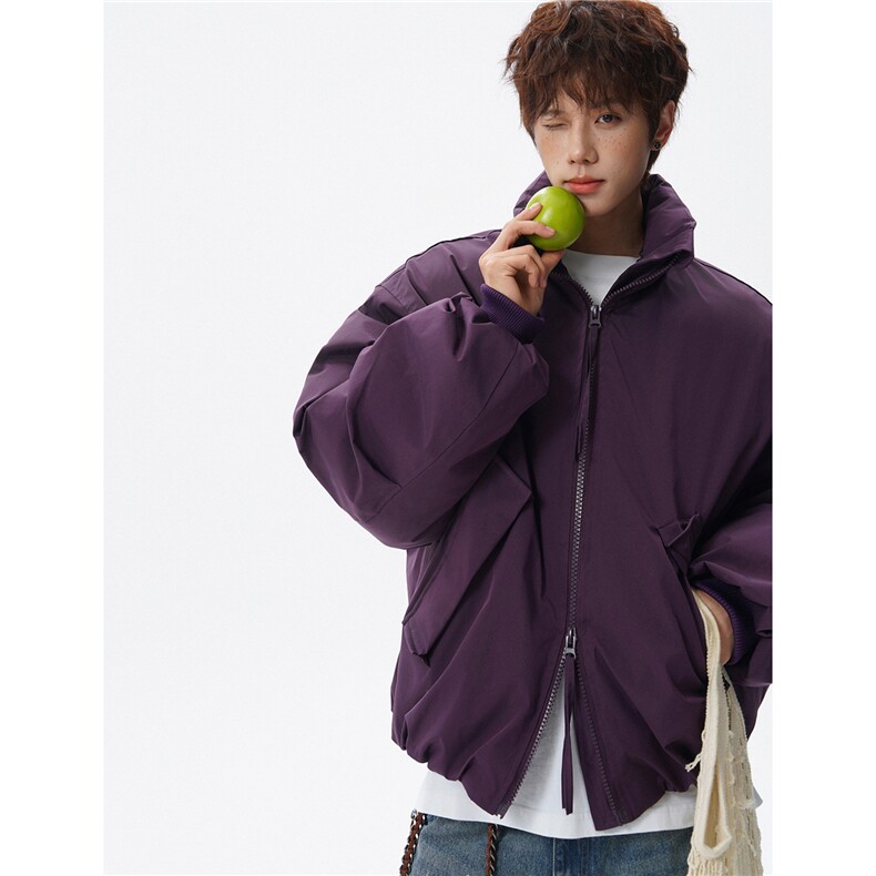 无影墙冬装美式立领面包服短款情侣宽松棉服外套男H1169特P100，男装棉衣，电商A341