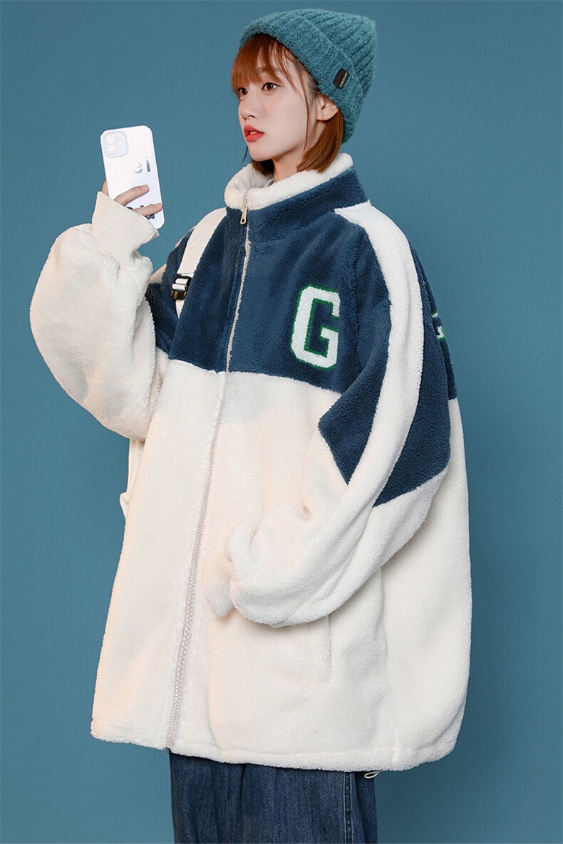 冬款学生中性风加绒加厚棉衣羊羔绒刺绣外套男女923-P110控价158,男装棉衣,电商A441-1