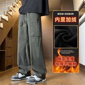 工装裤加绒新款男美式宽松直筒长裤运动休闲裤Z9856-P45/加绒P55图片