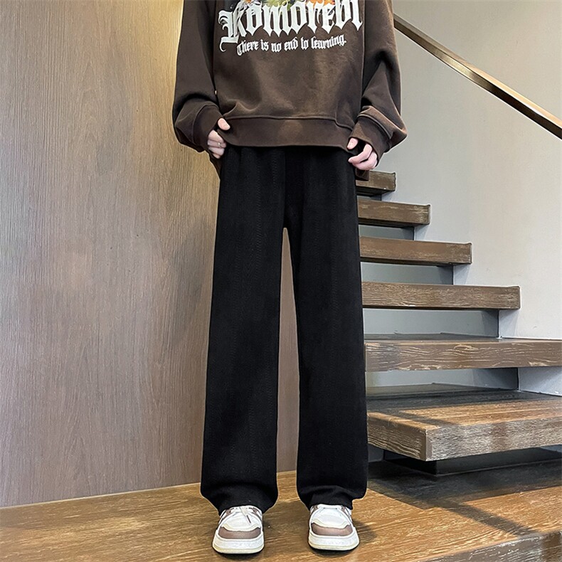 8XL-M麦穗纹雪尼尔阔腿裤男垂感休闲直通裤特大码卫裤K992P50控68，男装休闲裤，电商D206-1