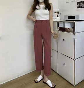 现货翻边西装休闲裤3色，女装西装，帛糸霓娜