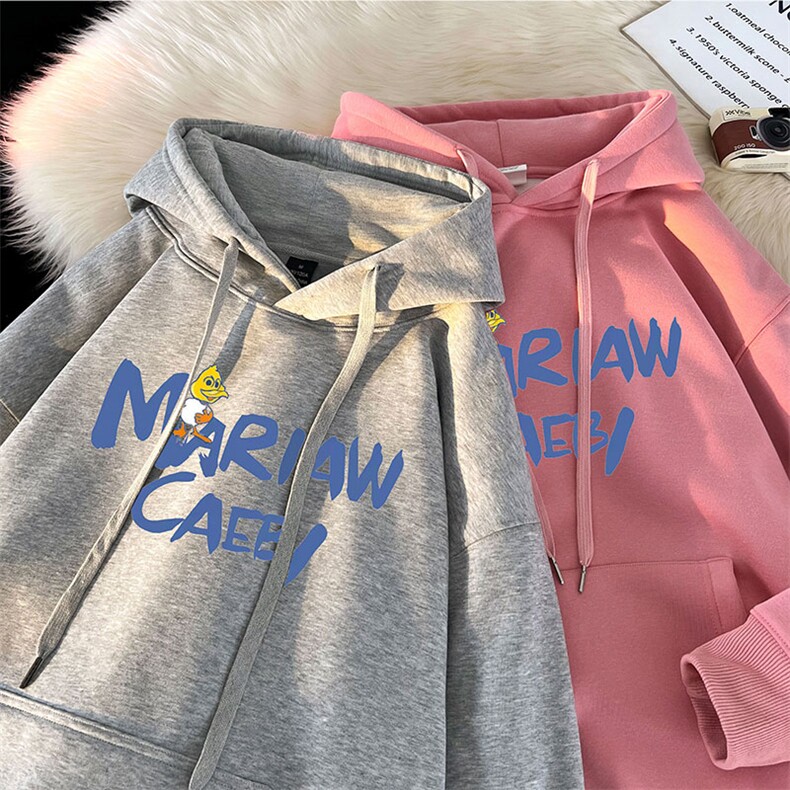 卫衣男秋季新款港风宽松华棉复合牛奶丝连帽套头上衣WY982-P38图片