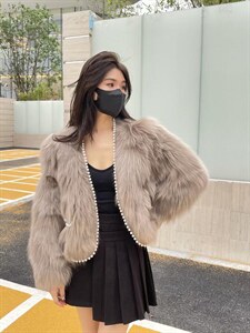 冬季新款珍珠狐狸毛外套图片