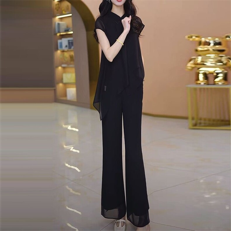 轻奢精致大码轻羽丝三件套2026夏季新款薄款小众休闲洋气减龄套装,女装套装/套裙,超越