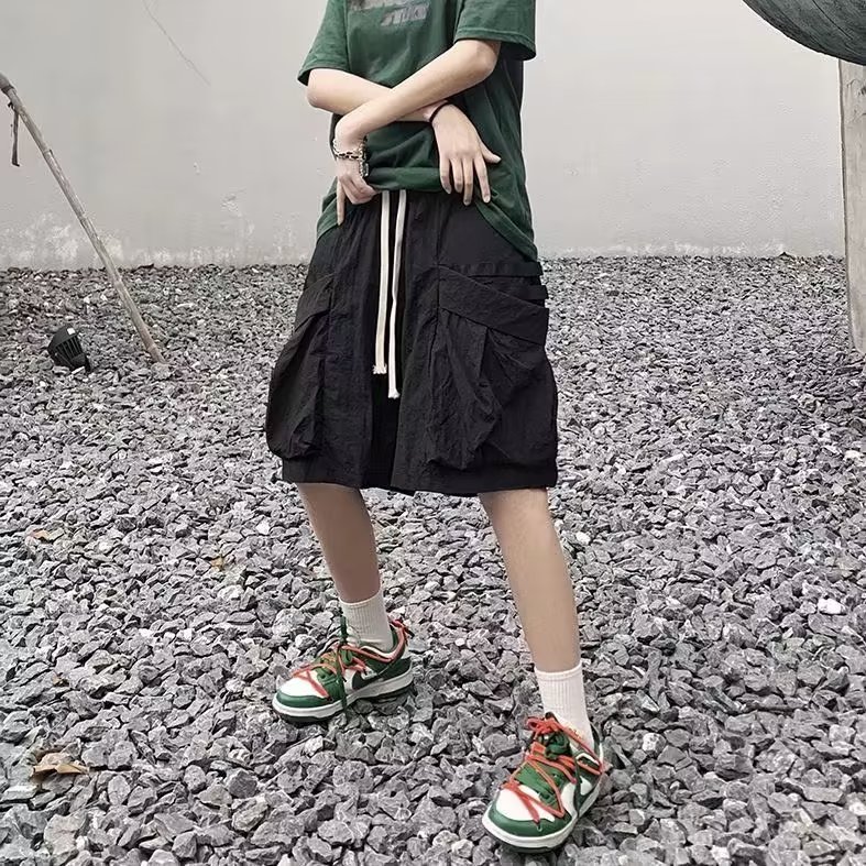 工装短裤高街男女设计感潮ins直筒宽松休闲运动裤子潮牌HD10-P28,男装休闲裤,星座1008