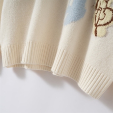 410克~蝴蝶嵌花轻奢山羊绒衫加厚女圆领宽松白毛衣2025秋冬针织衫，女装针织衫/毛衣，艾森羊绒