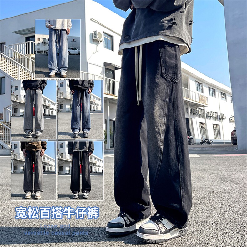 【现货】2025年秋季新款美式复古工装口袋拼接宽松直筒裤818-P50,男装工装外套,星座1006-1