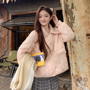 小个子毛线针织领拼接羽绒服2c170--8035--P245控358图片