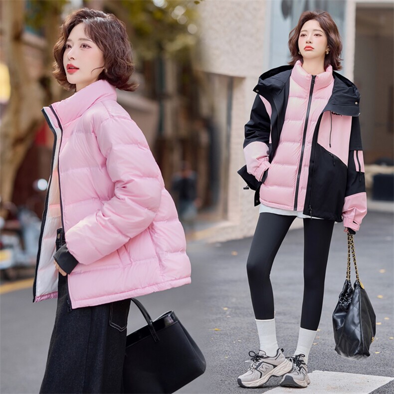 2024年冬季新款白鸭羽绒内胆冲锋衣外套两件套女，女装羽绒服，辉之琳