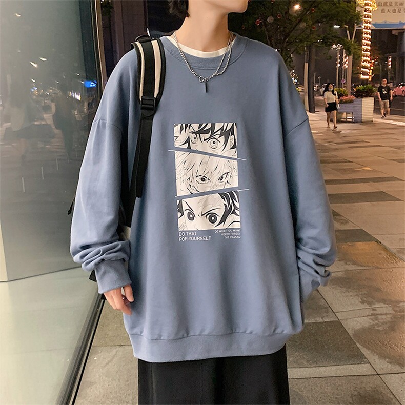 S6176-P28加绒款-P33秋季圆领卫衣男大码韩版宽松长袖外套,男装卫衣,电商A040