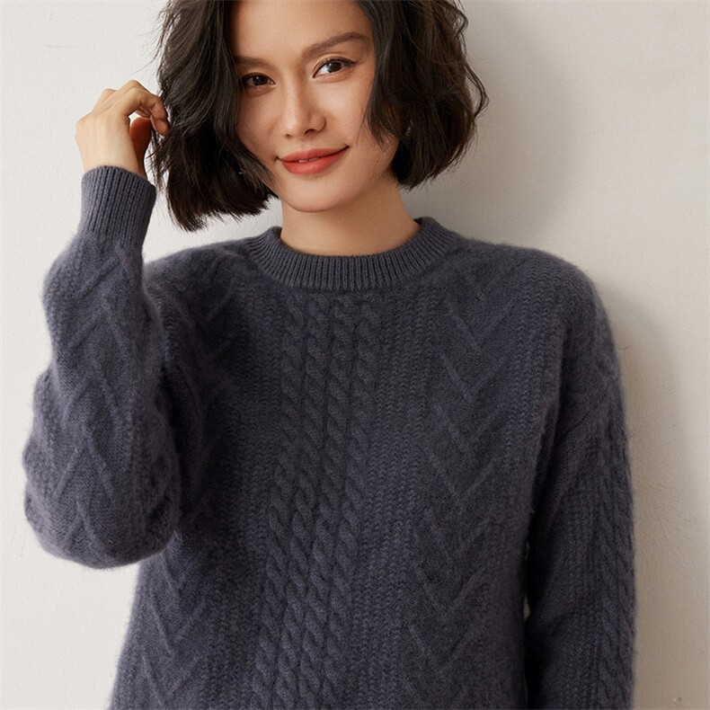 优雅百搭半高领羊绒衫时尚显瘦针织毛衣,女装羊绒衫,米琪莲羊绒