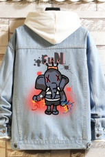 牛仔夹克男大码牛仔外套男茄克NJ77221-P60加绒款-P75，男装夹克，电商A040A