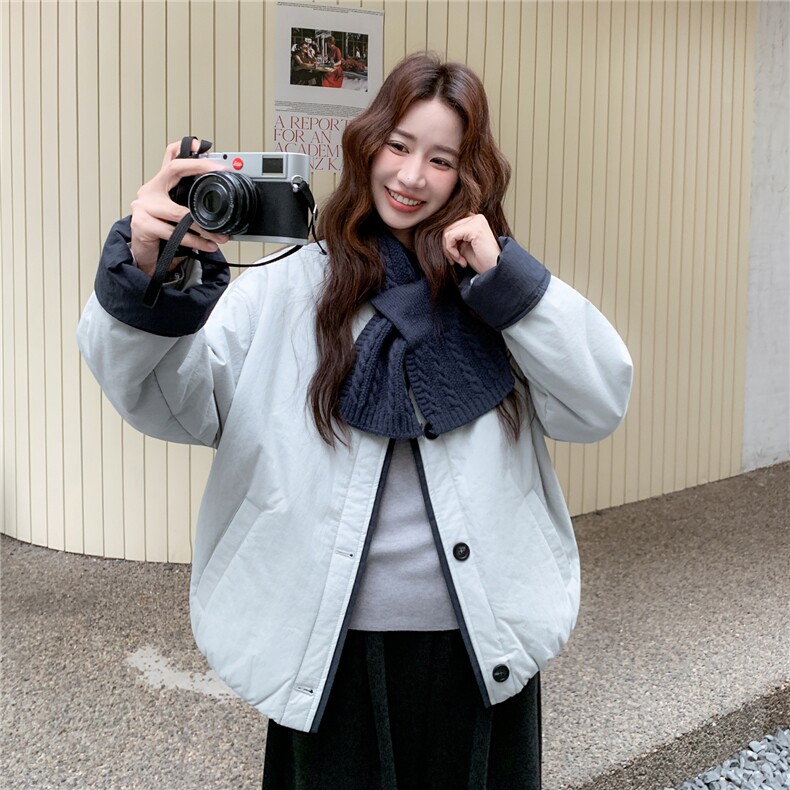 【大货】数据好甜美保暖棉衣外套+围巾2C327-9930-P200控328,女装棉衣/棉服,2C327