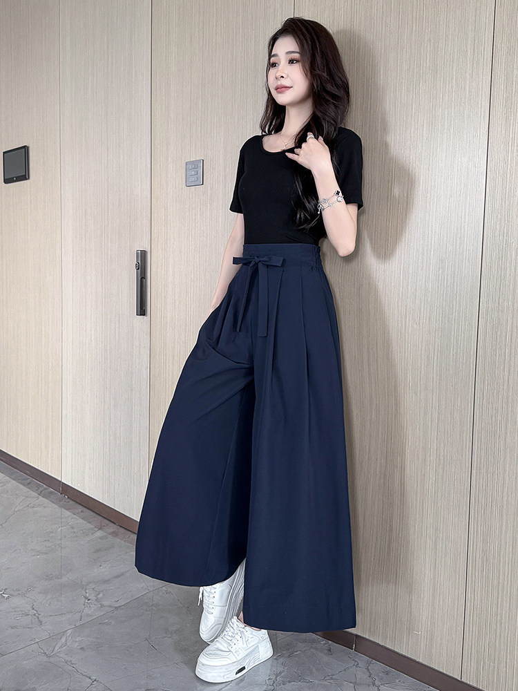 法式复古优雅高级感直筒裤女2025夏季新款小个子宽松显瘦阔腿裙裤,女装休闲裤,水衣源