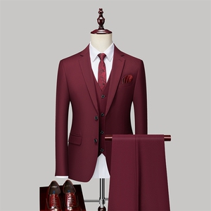 87887-3春秋款男士西服套装三件套礼服通勤男装P215图片