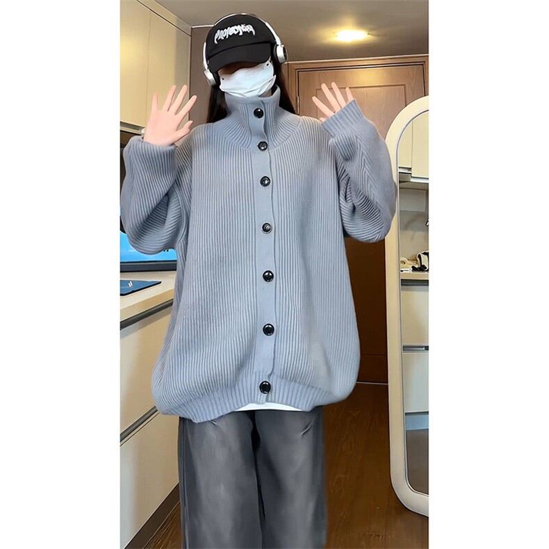 潮流毛衣开衫设计简约个性针织衫半高领慵懒风针织衫HY615TP55,男装针织衫/毛衣,电商A102B