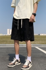 港风麂皮绒钢印短裤五分裤休闲裤A014-DY2357-P45控58，男装牛仔裤，电商A014